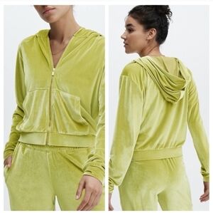 VLV sz M crop Hoodie Sweater Zip Up Hooded Top Medium